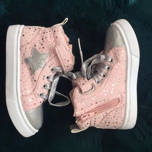 Blingy pink princess hi-top sneakers